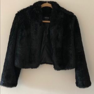 Trouvé Cropped Faux Fur Jacket